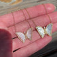 14kt gold and diamond white mother of pearl baby butterfly necklace