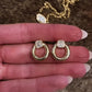 14kt gold asscher diamond knocker studs
