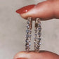 14kt gold floating diamond hoop earrings