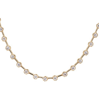 14kt gold four prong floating diamond necklace - Luna Skye