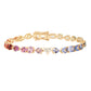 14kt gold mixed cut rainbow tennis bracelet