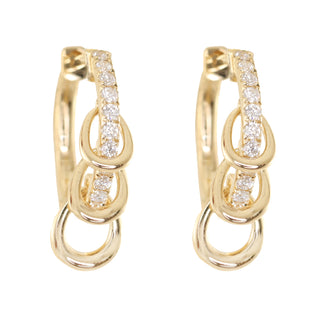 14kt gold and diamond sliding ring hoop