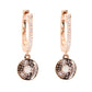 14kt gold rose cut diamond disk hoop earrings