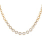 14kt gold rounded diamond link necklace