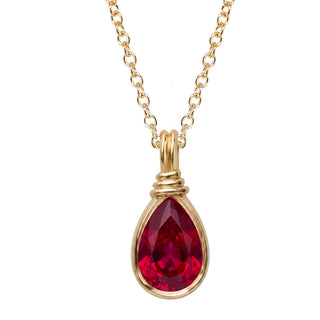 14kt gold ruby teardrop Marea necklace