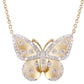 14kt gold and scattered diamond butterfly necklace