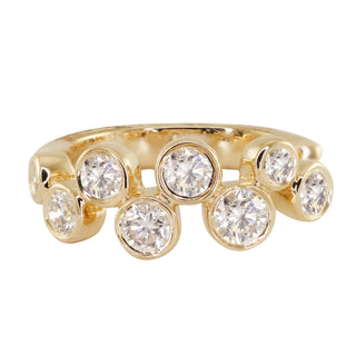 14kt gold scattered diamond bezel ear band