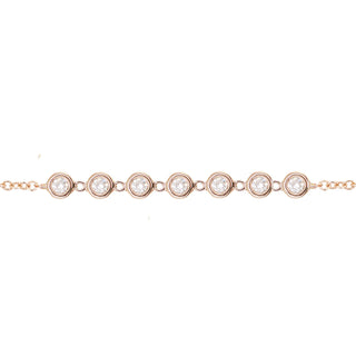 14kt gold seven diamond bezel bracelet