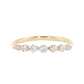 14kt gold graduated seven floating diamond ring