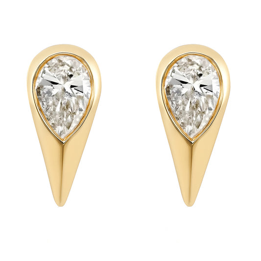 14kt gold single diamond spike stud