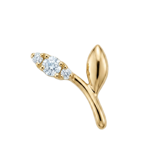 14kt gold and diamond baby tulip single stud
