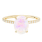 14kt gold and diamond solitaire moonstone eternity ring