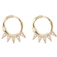 14kt gold and diamond spike hoop earrings