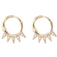 14kt gold and diamond five spike hoop earrings