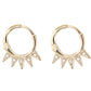 14kt gold and diamond five spike hoop earrings