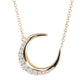 14kt gold and diamond starlit crescent moon necklace