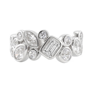 14kt gold mixed diamond cut bezel supernova ring