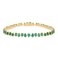 14kt gold teardrop emerald tennis bracelet