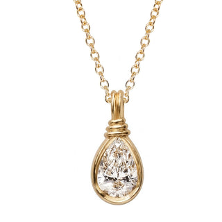 14kt gold diamond teardrop Marea necklace