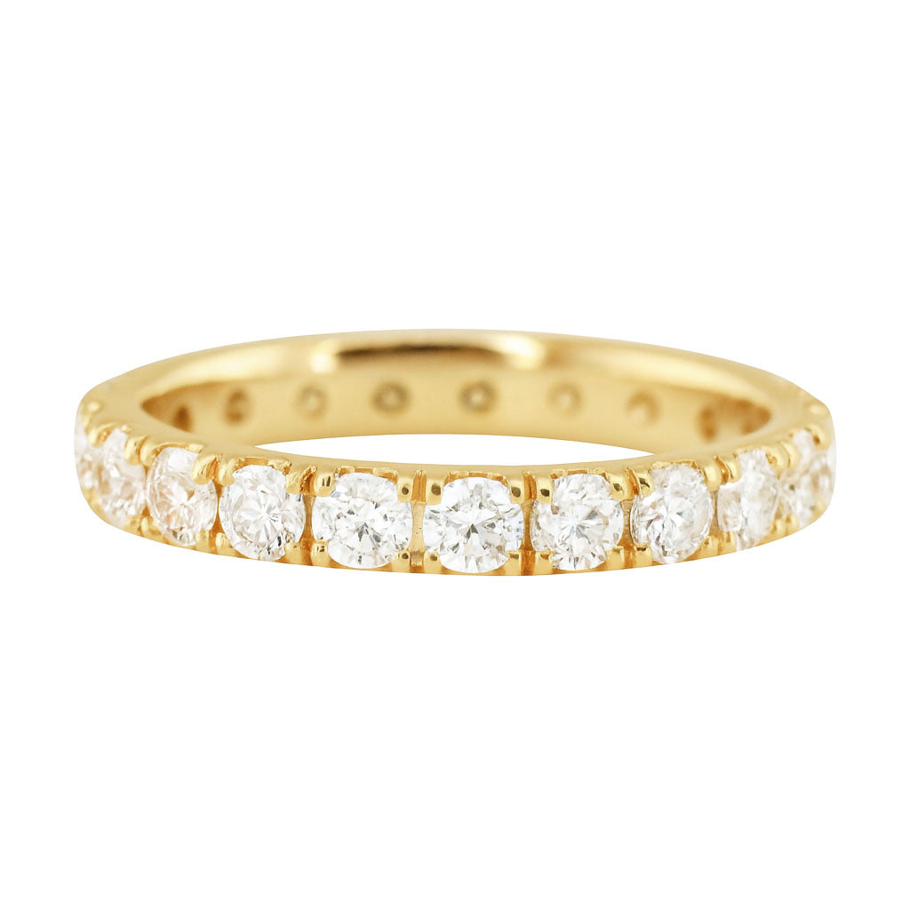 14kt gold and diamond 3.5mm thick eternity band