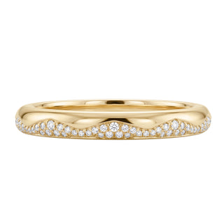 14kt thick gold diamond wave band