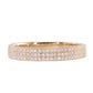 14kt gold three diamond row ring