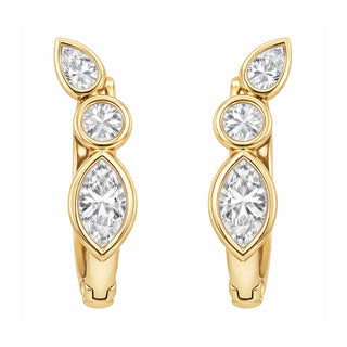 14kt gold and diamond bezel wing hoop - Luna Skye