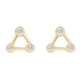 14kt gold and diamond trio constellation stud