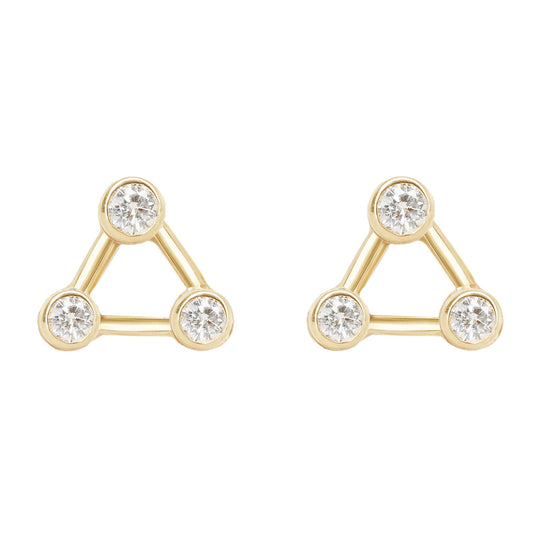14kt gold and diamond trio constellation stud