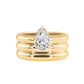 14kt gold three row teardrop diamond ring