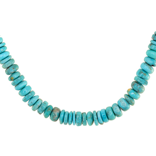 14kt gold turquoise bead necklace