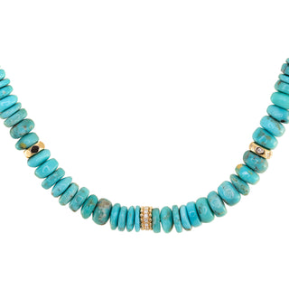 14kt gold turquoise bead necklace - Luna Skye