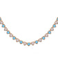 14kt gold turquoise and diamond heart bezel tennis necklace