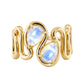 14kt gold two moonstone Marea ring