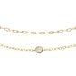 14kt gold two row diamond bezel chain bracelet