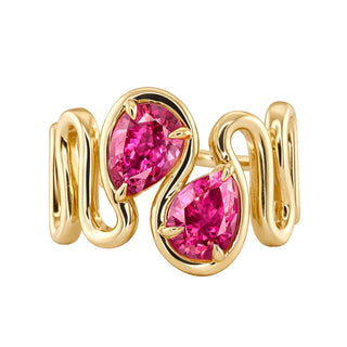 14kt gold two diamond Marea ring