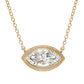 14kt gold two step marquise diamond bezel necklace