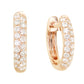 14kt gold and diamond wide two row rounded hoops