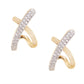 14kt gold diamond x hoops