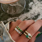 14kt gold solitaire emerald bead ring