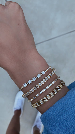 gold and diamond tennis bracelet