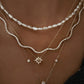 NEW! 14kt gold teardrop baguette diamond lariat necklace