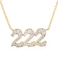 14kt gold and diamond 222 necklace