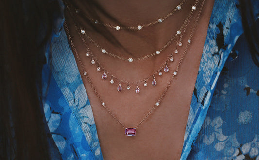 14k gold teardrop diamond necklaces