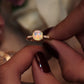 14kt gold and diamond solitaire cushion opal eternity ring - Luna Skye