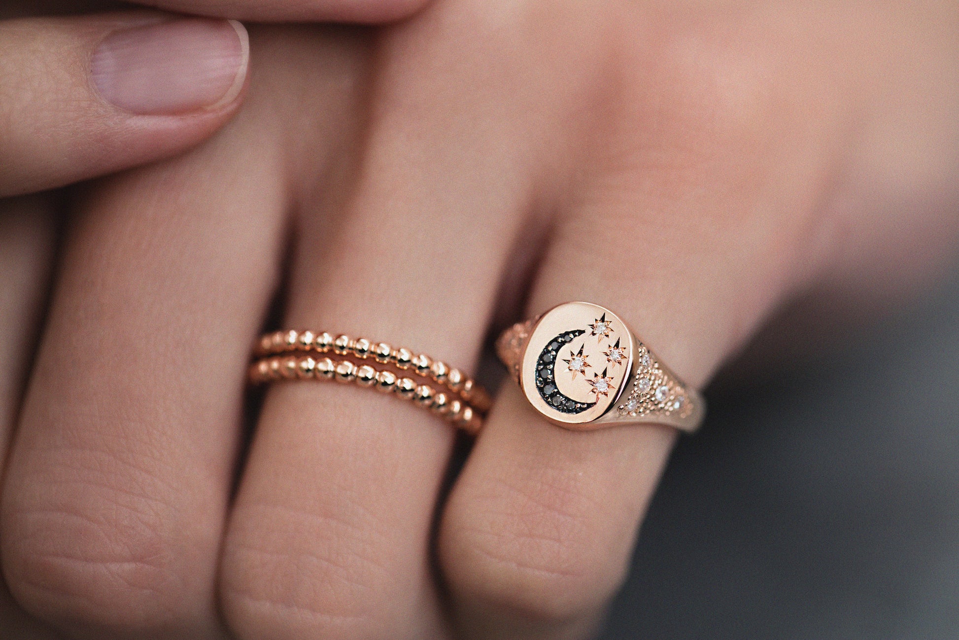 14kt gold bead ring - Luna Skye