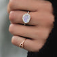 14kt gold and diamond single band moonstone ring - Luna Skye