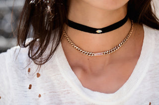 14kt gold and diamond chain link moonstone choker - Luna Skye
