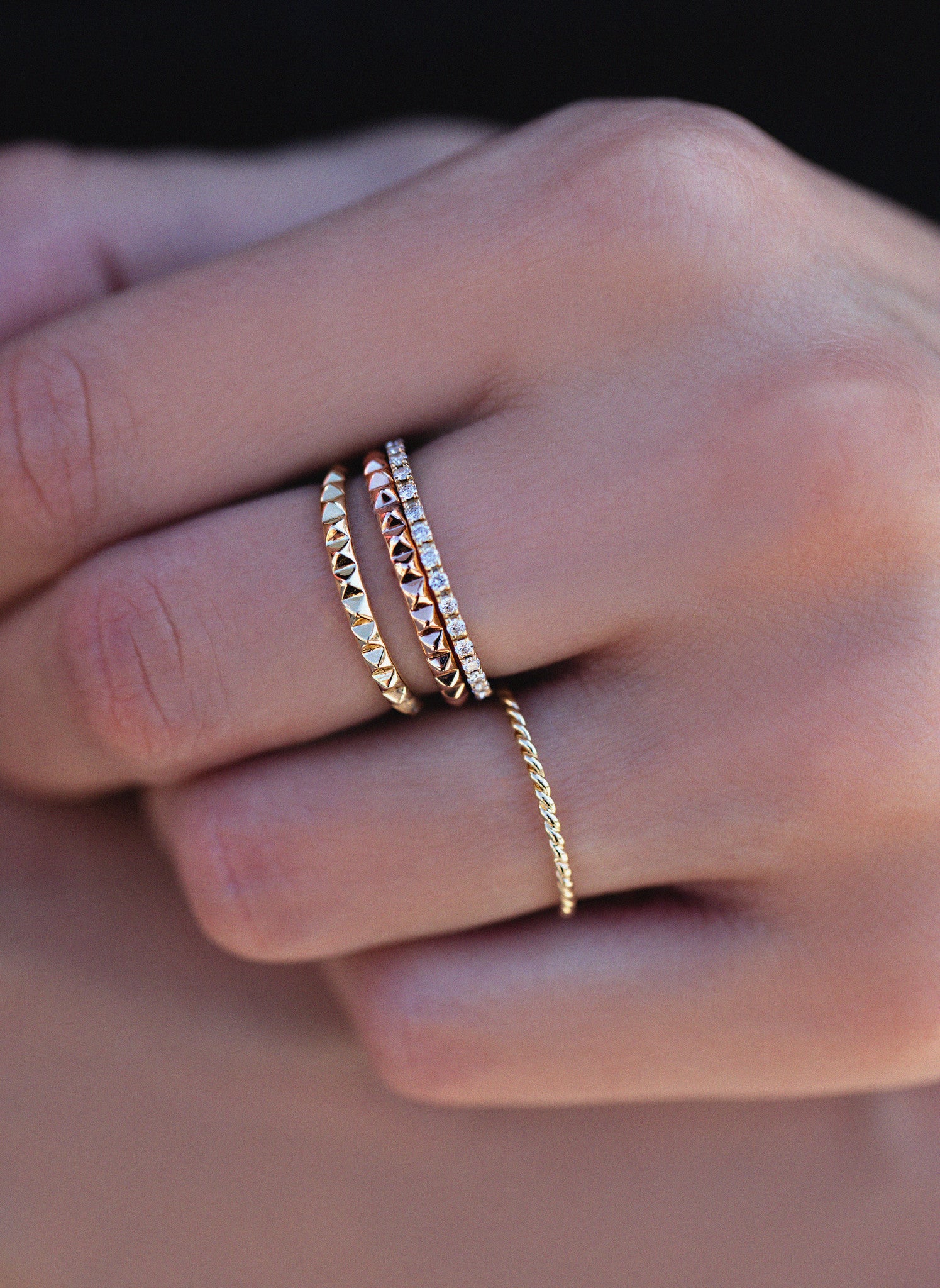 14kt gold rope ring - Luna Skye