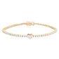 14kt gold heart diamond bezel whisper tennis bracelet